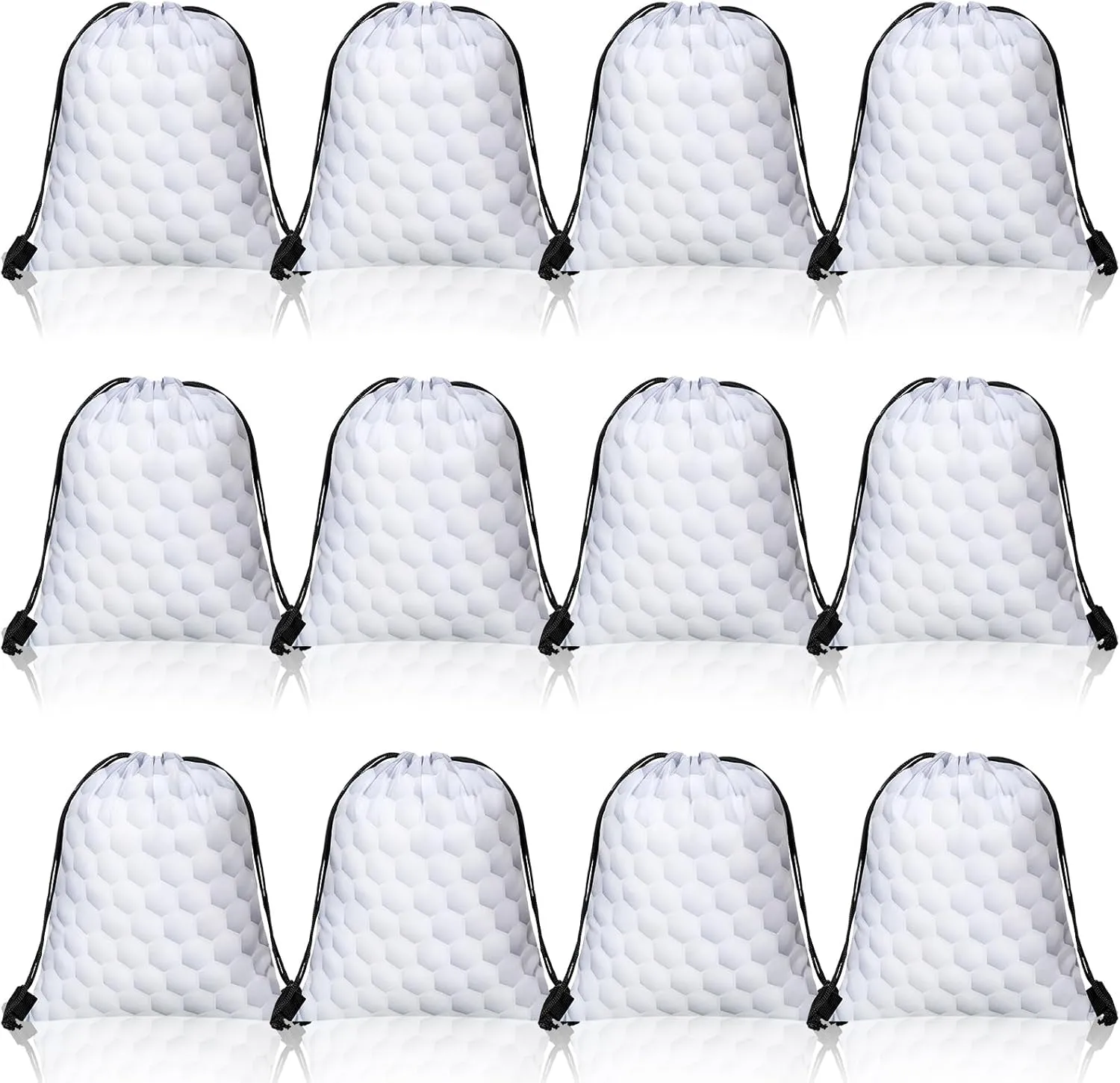 Shappy 12 Pieces Drawstring Bags Bulk Small Sport Goodie Bags Snack Treat Backpack for Ball Birthday Party Favor Team Gifts(Golf,10 x 12 Inch)