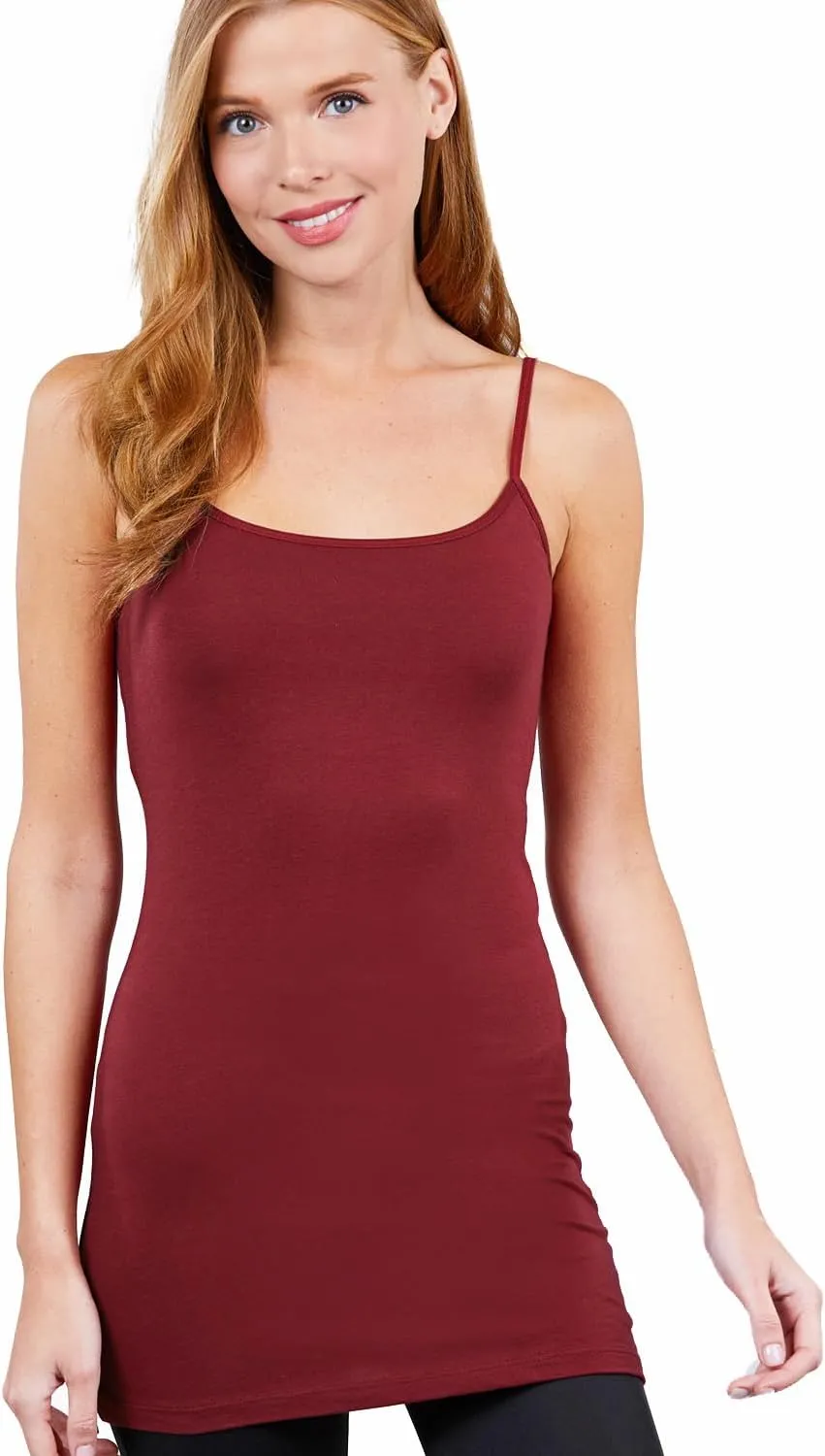 ShezPretty 4 Pack - Women's Basic Cami with Adjustable Spaghetti Straps Tank Top