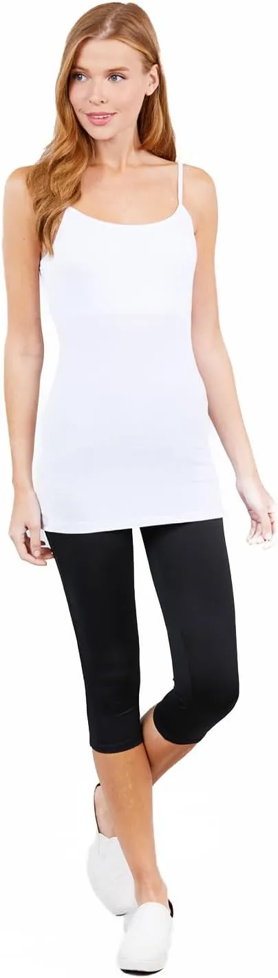 ShezPretty 4 Pack - Women's Basic Cami with Adjustable Spaghetti Straps Tank Top