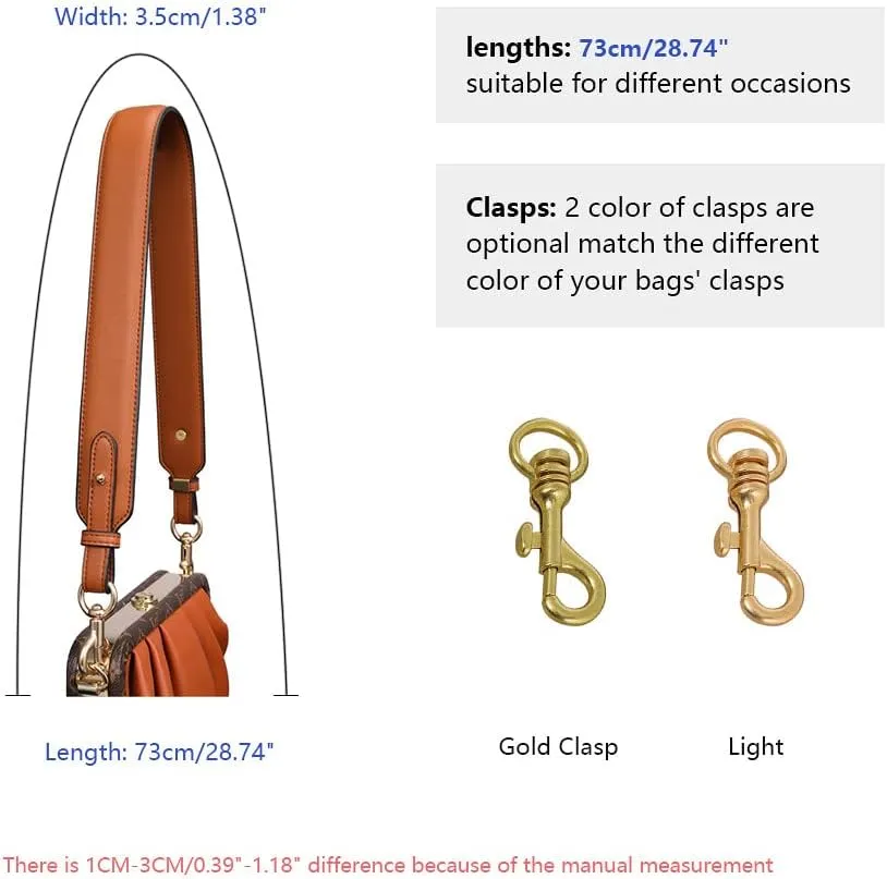 Short Purse Strap for Women's Crossbody Handbags Crossbody Bag Purse Straps Replacement Crossbody Gold Clasp Black