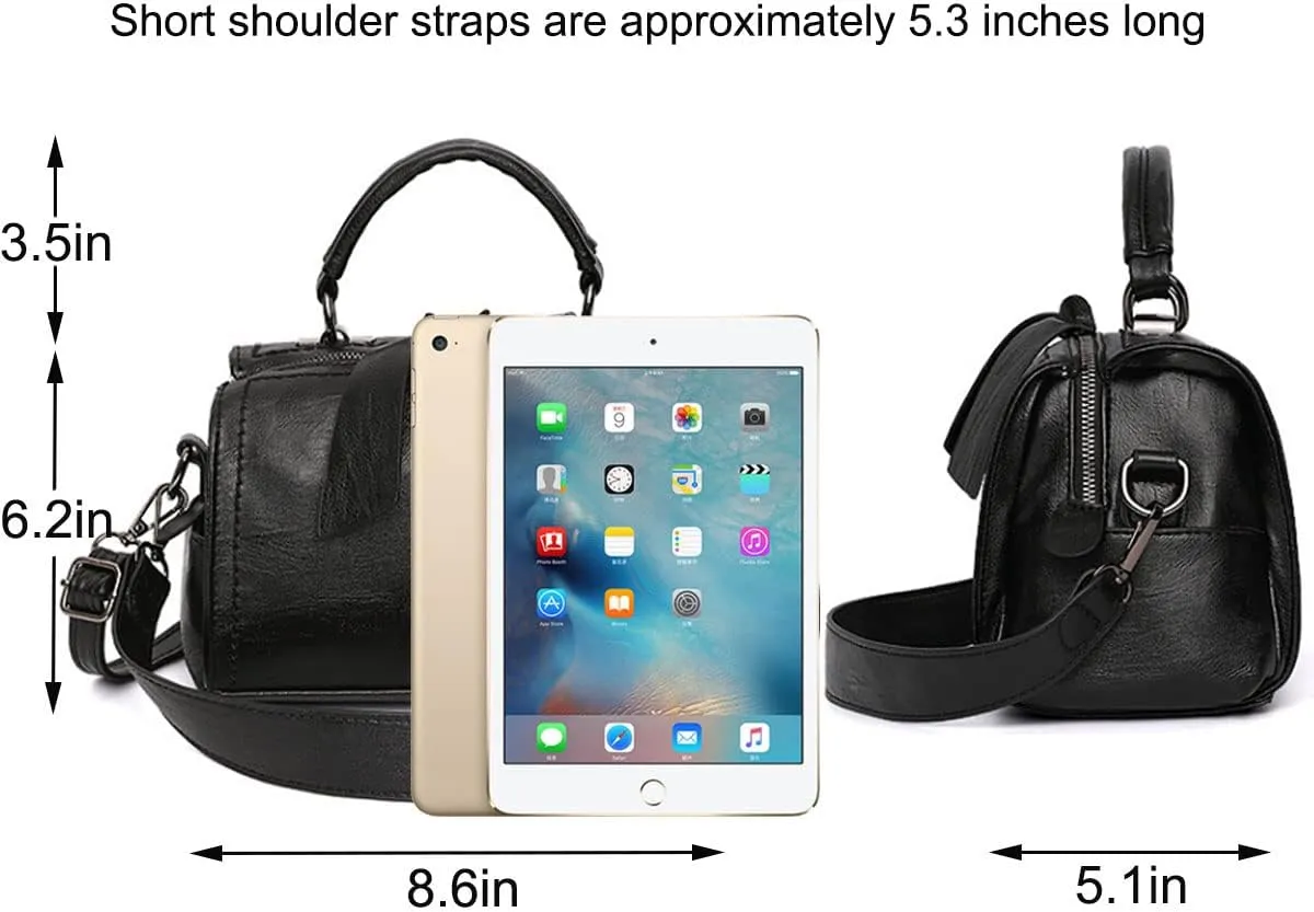 Shoulder Bag and Purse for Women PU Leather Handbag Multi-pocket Top-Handle Satchel Ladies Bowknot Tote