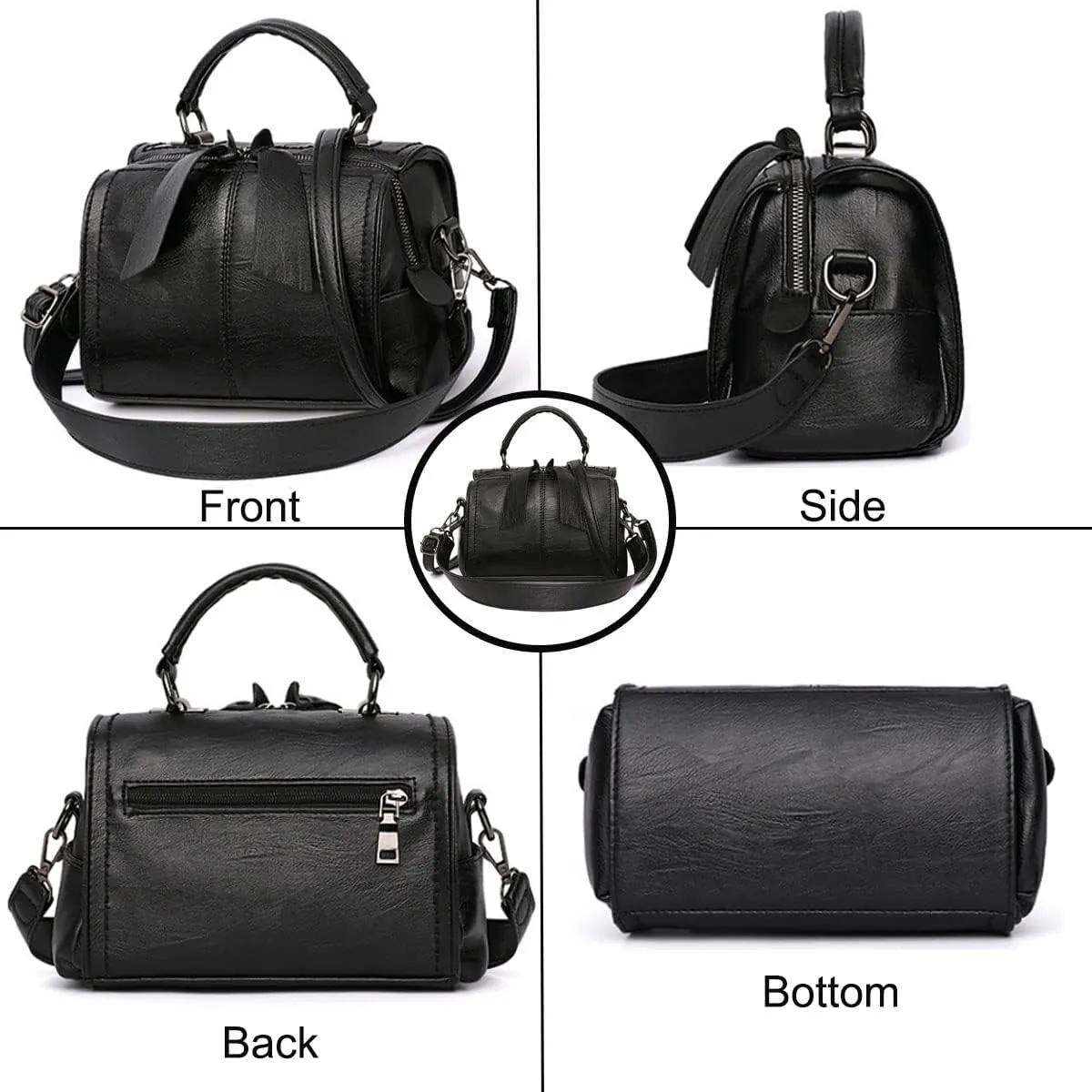 Shoulder Bag and Purse for Women PU Leather Handbag Multi-pocket Top-Handle Satchel Ladies Bowknot Tote