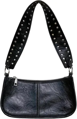 Shoulder Bag for Women Cute Trendy Purse 90s Y2k Bag Vegan Leather Handbags Crossbody Bag with 2 Removable Strap