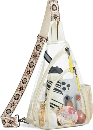 Shrrie Clear Bag for Stadium Events Transparent Crossbody Bag Clear Purse for Women&Men-Stadium Approved, Concerts&Sports