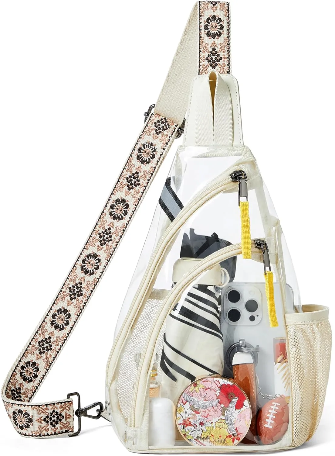 Shrrie Clear Bag for Stadium Events Transparent Crossbody Bag Clear Purse for Women&Men-Stadium Approved, Concerts&Sports