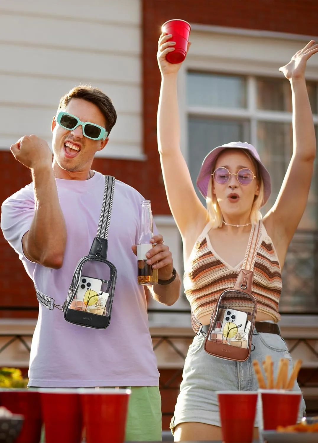 Shrrie Clear Bag for Stadium Events Transparent Crossbody Sling Bag for Women & Men - Stadium Approved, Concerts & Sports