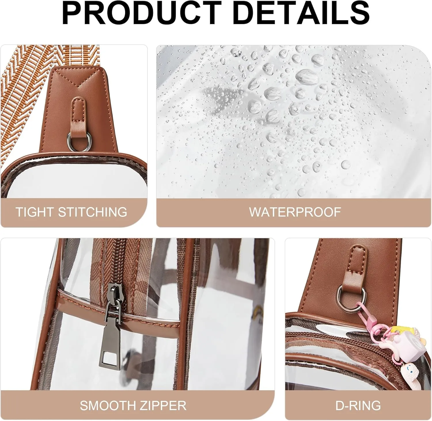 Shrrie Clear Bag for Stadium Events Transparent Crossbody Sling Bag for Women & Men - Stadium Approved, Concerts & Sports