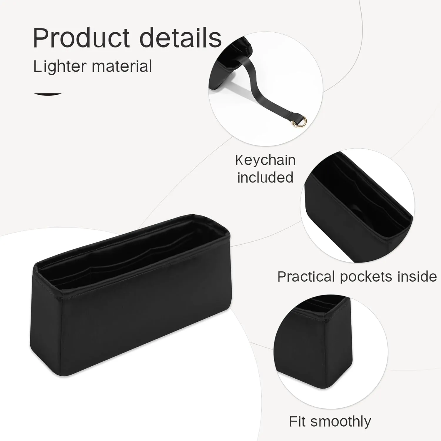 Silky Insert for Coco Handle, Sliky Purse Organizer Inserts Fit for Chanel Medium Flap Bag with Top Handle(Custom)