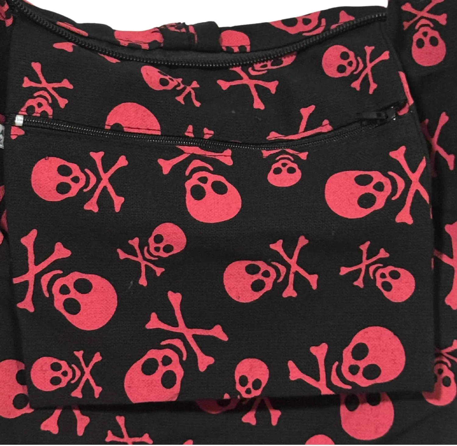 Skull Bohemian Boho Hobo Hippie Gothic Crossbody Bag Purse 33" Black