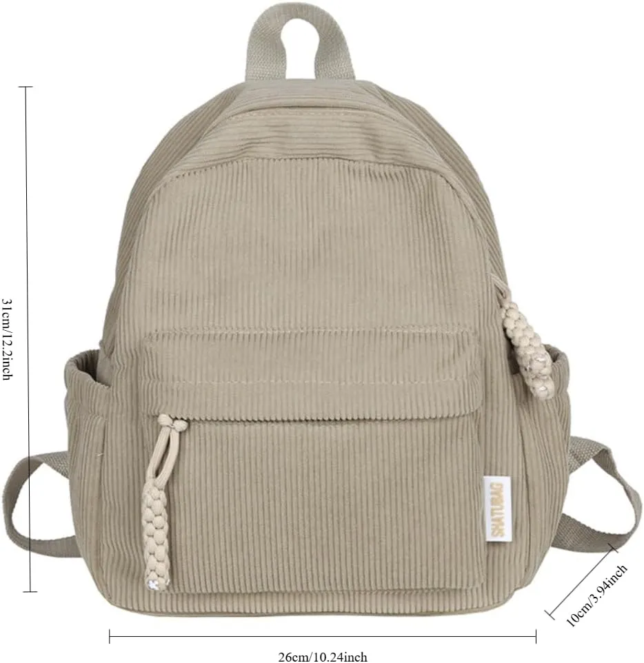 Small Backpack Purse for Women Cute Mini Backpack Purse Corduroy Backpack Aesthetic Backpack Tiny Mini Bookbag Purse (light green)