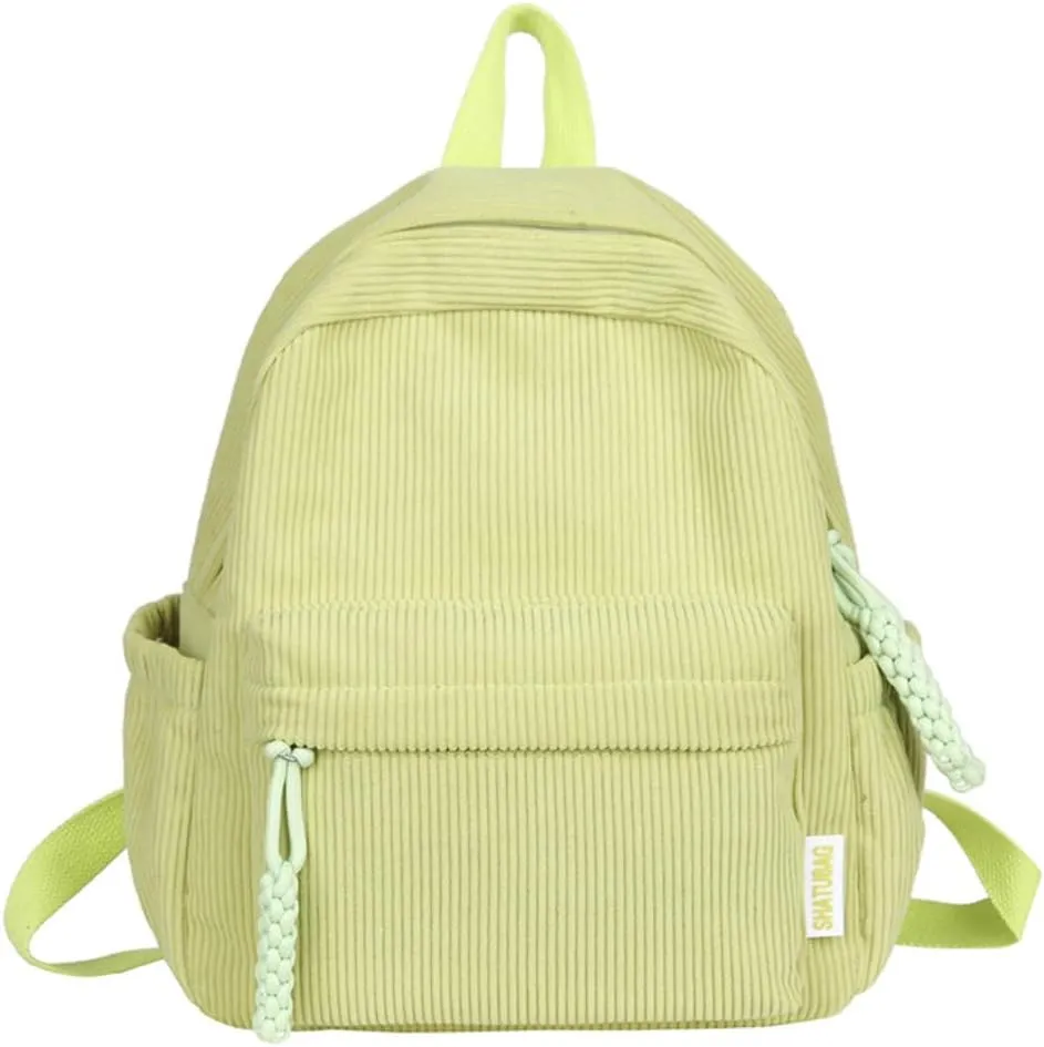 Small Backpack Purse for Women Cute Mini Backpack Purse Corduroy Backpack Aesthetic Backpack Tiny Mini Bookbag Purse (light green)