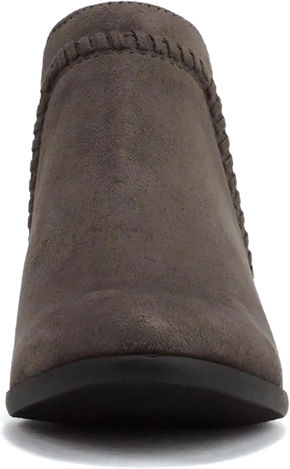 Soda Sincere Women's Low Ankle Heel Bootie with Elastic Cross Straps