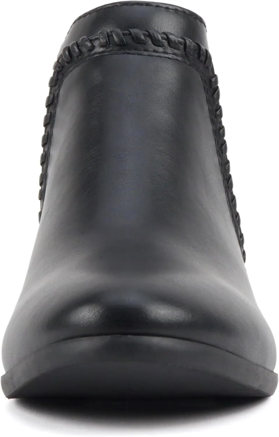 Soda Sincere Women's Low Ankle Heel Bootie with Elastic Cross Straps