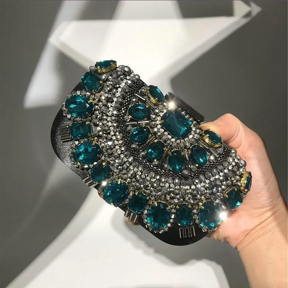 Solyinne Evening Bag for Woman Crystal Clutch Purses Sparkly Purses Cocktail Wedding Handbag
