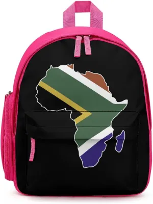 South Africa Flag Africa Map Simple Backpack Lightweight Cute Printing Shoulder Bag Family Travel Pink-style