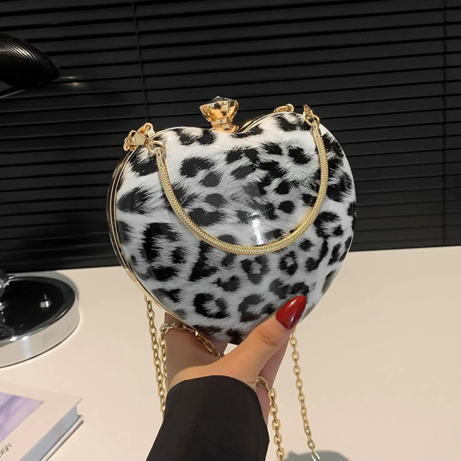 Sparkly Clutch Purses for Women Formal Clutch, Heart Shape Evening Bag, Purse Handbag for Wedding Cocktail Party