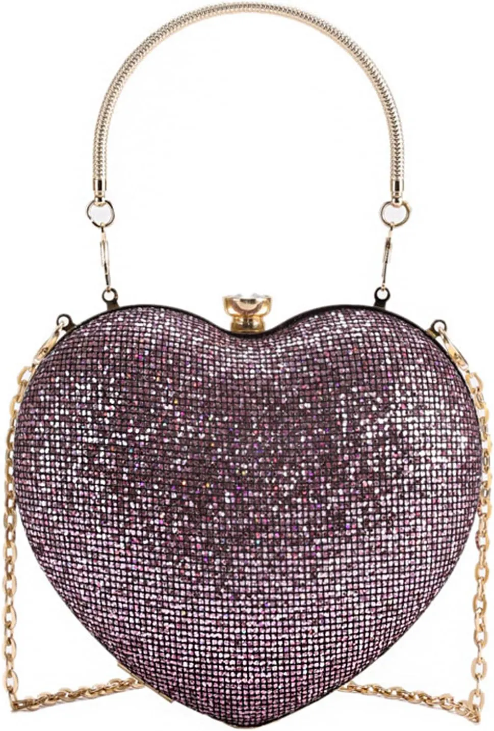 Sparkly Clutch Purses for Women Formal Clutch, Heart Shape Evening Bag, Purse Handbag for Wedding Cocktail Party