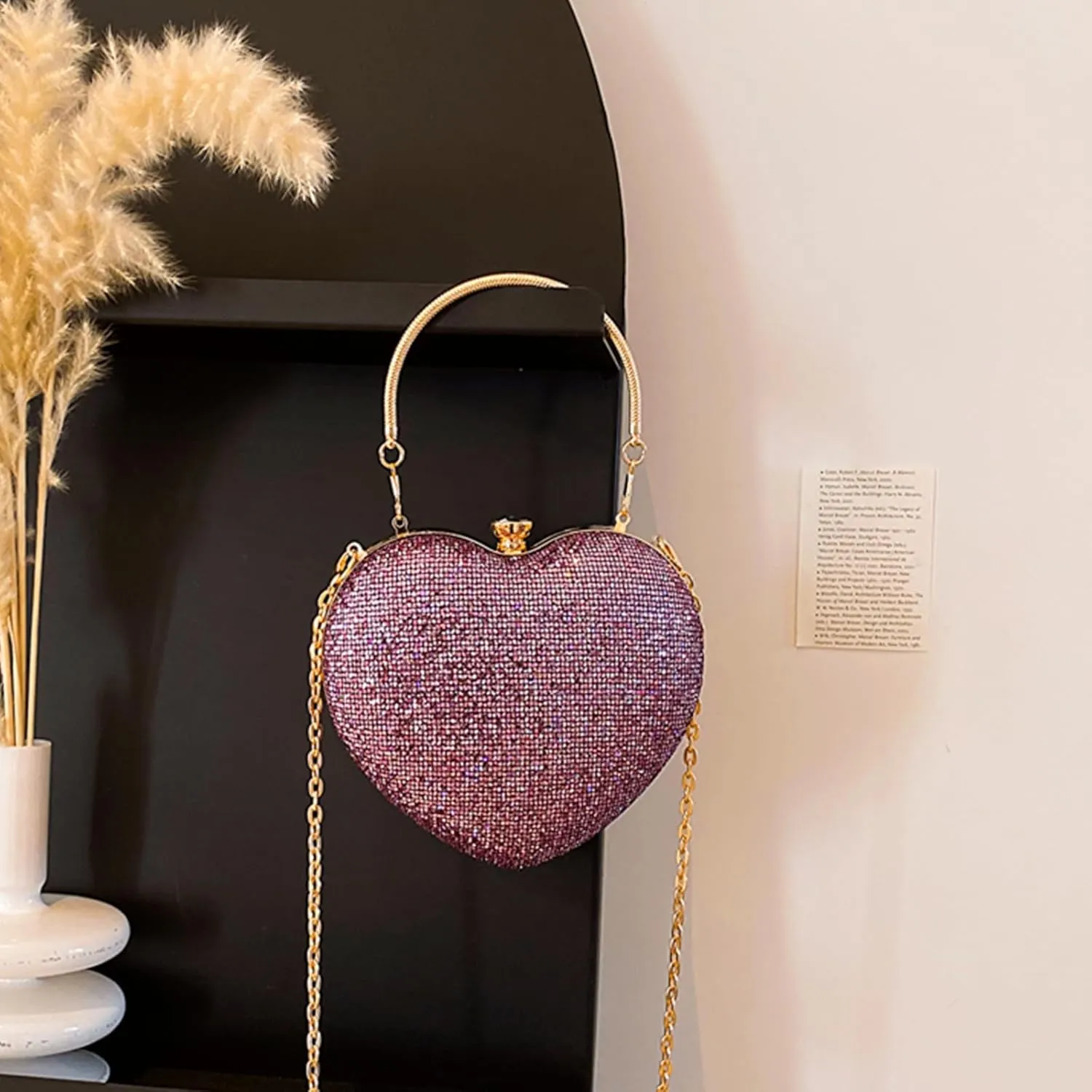Sparkly Clutch Purses for Women Formal Clutch, Heart Shape Evening Bag, Purse Handbag for Wedding Cocktail Party