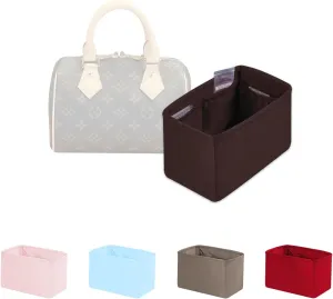 Speedy 20 Insert Bag Organizer, Inner Bag Compatible with LV Bag Speedy, Women's Purse Dividers with Silky Satin (Chocolat, Speedy20)