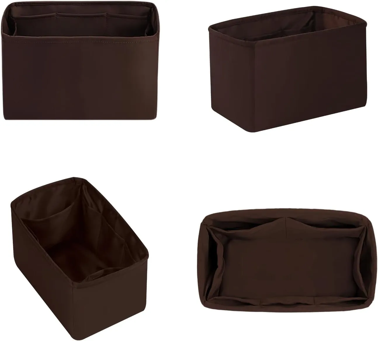 Speedy 20 Insert Bag Organizer, Inner Bag Compatible with LV Bag Speedy, Women's Purse Dividers with Silky Satin (Chocolat, Speedy20)