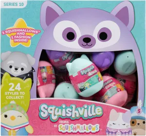 Squishmallows Squishville Series 10 Mini Mystery Plush (24 Pack) Official Jazwares Stocking Stuffer Plush - Collectible Soft & Squishy Blind Capsules - Styles May Vary - Gift for Boys, Girls & Kids