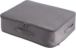 Storage Bags for Clothes, Foldable Blanket Clothing Storage Bags with Lids and Reinforced Handle, 2024 New Ultra Space Saving Se-lf Compression Organizer, Gray/L, KIP63G06BFUT80DGU
