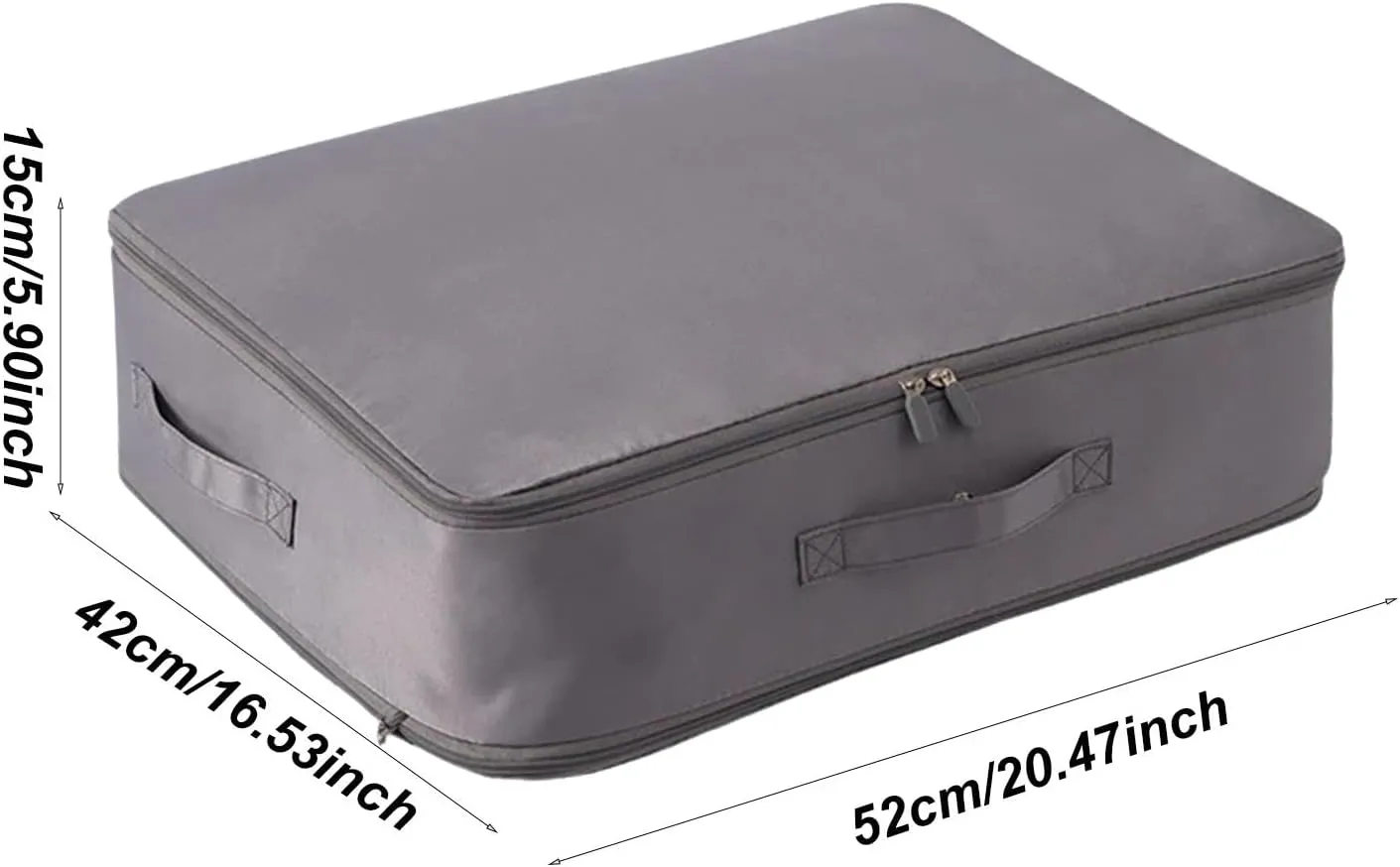 Storage Bags for Clothes, Foldable Blanket Clothing Storage Bags with Lids and Reinforced Handle, 2024 New Ultra Space Saving Se-lf Compression Organizer, Gray/L, KIP63G06BFUT80DGU