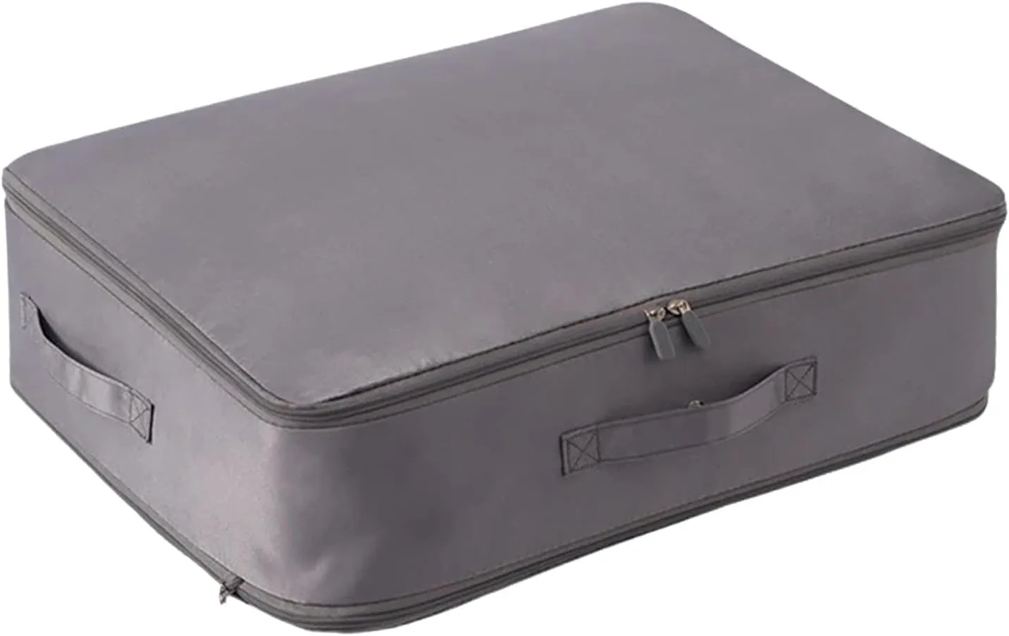 Storage Bags for Clothes, Foldable Blanket Clothing Storage Bags with Lids and Reinforced Handle, 2024 New Ultra Space Saving Se-lf Compression Organizer, Gray/L, KIP63G06BFUT80DGU