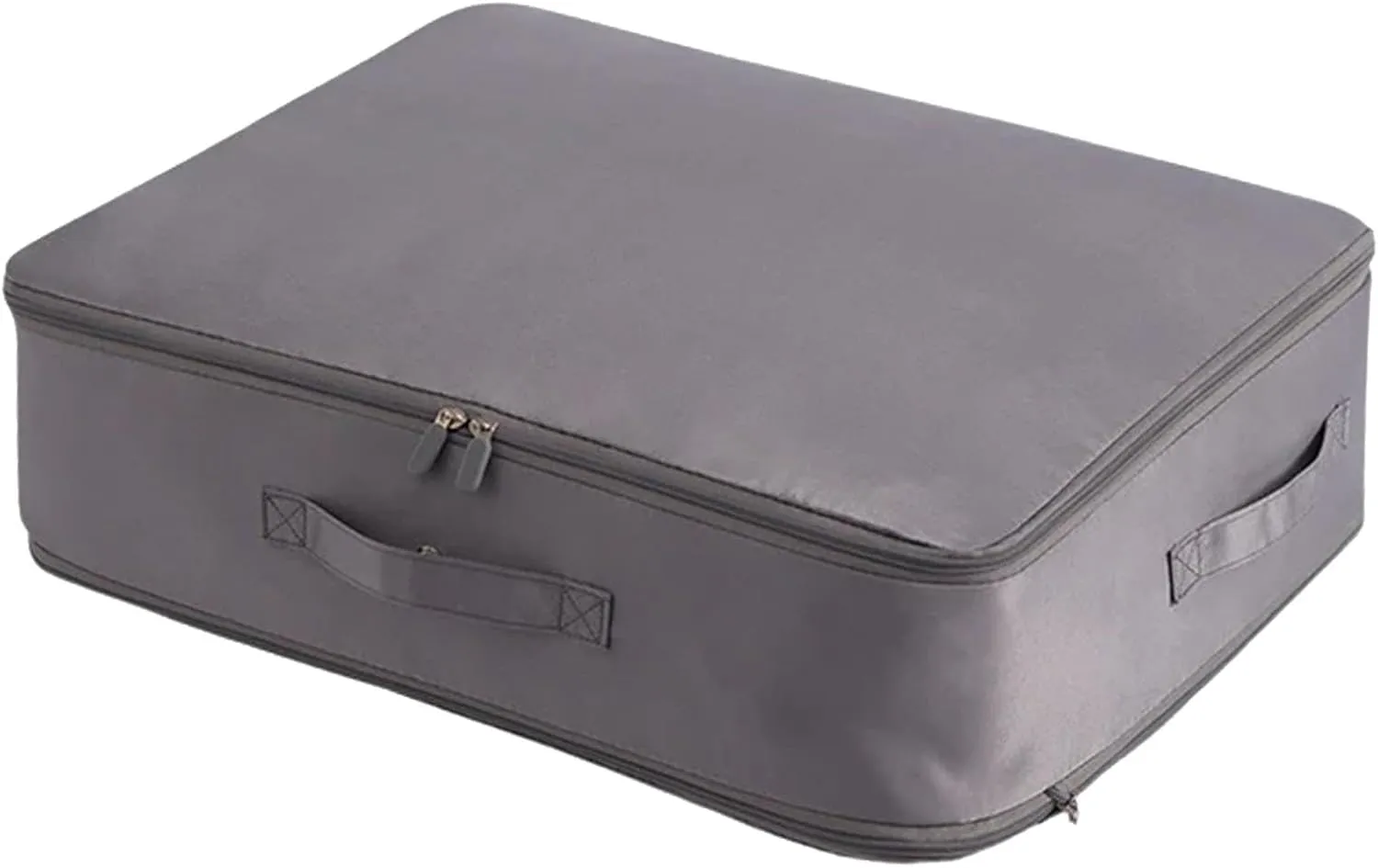 Storage Bags for Clothes, Foldable Blanket Clothing Storage Bags with Lids and Reinforced Handle, 2024 New Ultra Space Saving Se-lf Compression Organizer, Gray/L, KIP63G06BFUT80DGU