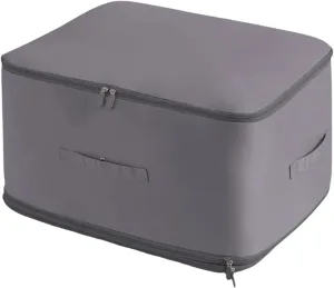 Storage Bags for Clothes, Foldable Blanket Clothing Storage Bags with Lids and Reinforced Handle, 2024 New Ultra Space Saving Se-lf Compression Organizer, Gray/XL, SQO8K3560BU0H6TPT8D