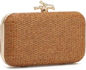 Straw Evening Bag for Women Handwoven Straw Clutch Purse Wedding Party Wicker Clutch Summer Beach Crossbody Bag