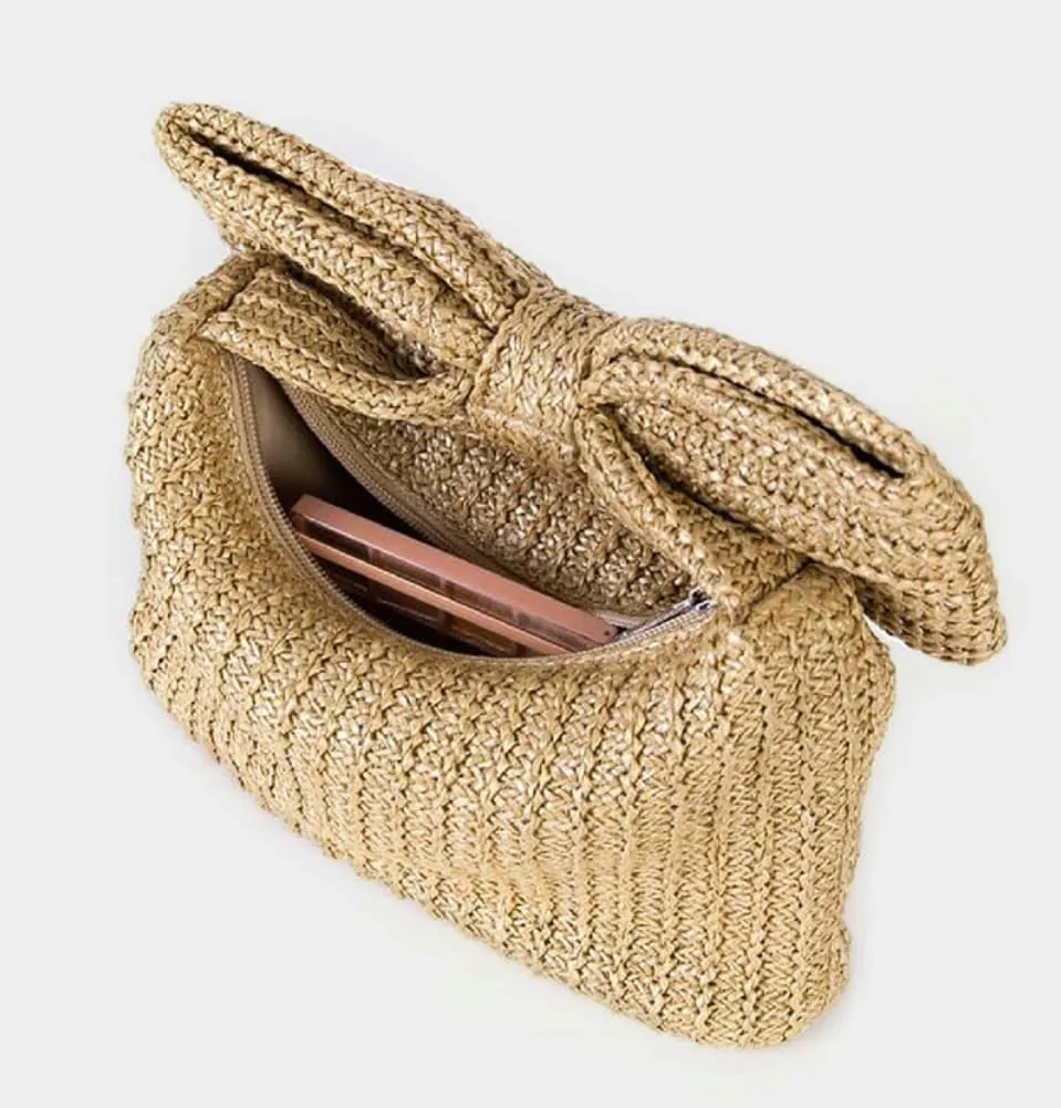 Straw Handbags for Women Straw Clutch Summer Bag Beach Bag Casual Straw Purses 2024