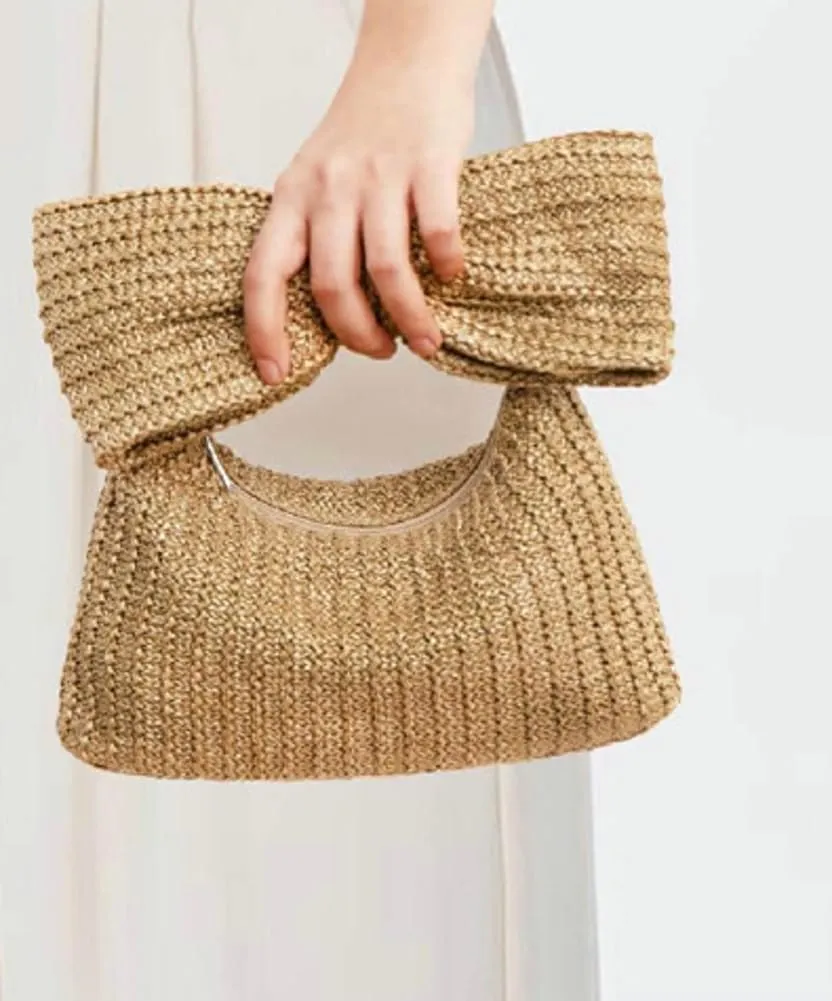 Straw Handbags for Women Straw Clutch Summer Bag Beach Bag Casual Straw Purses 2024