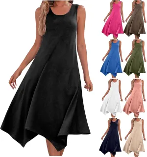 Summer Beach Dresses for Women 2024 Trendy Sleeveless Flowy Long Maxi Tank Dress Casual Loose Sundresses