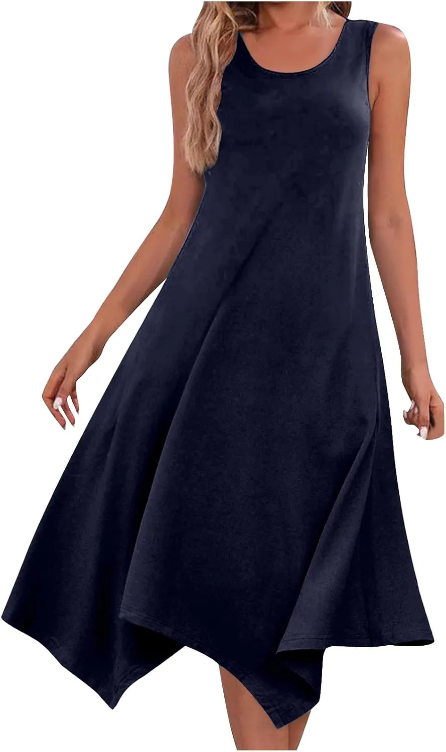 Summer Beach Dresses for Women 2024 Trendy Sleeveless Flowy Long Maxi Tank Dress Casual Loose Sundresses