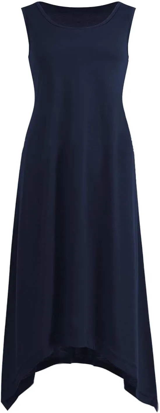 Summer Beach Dresses for Women 2024 Trendy Sleeveless Flowy Long Maxi Tank Dress Casual Loose Sundresses