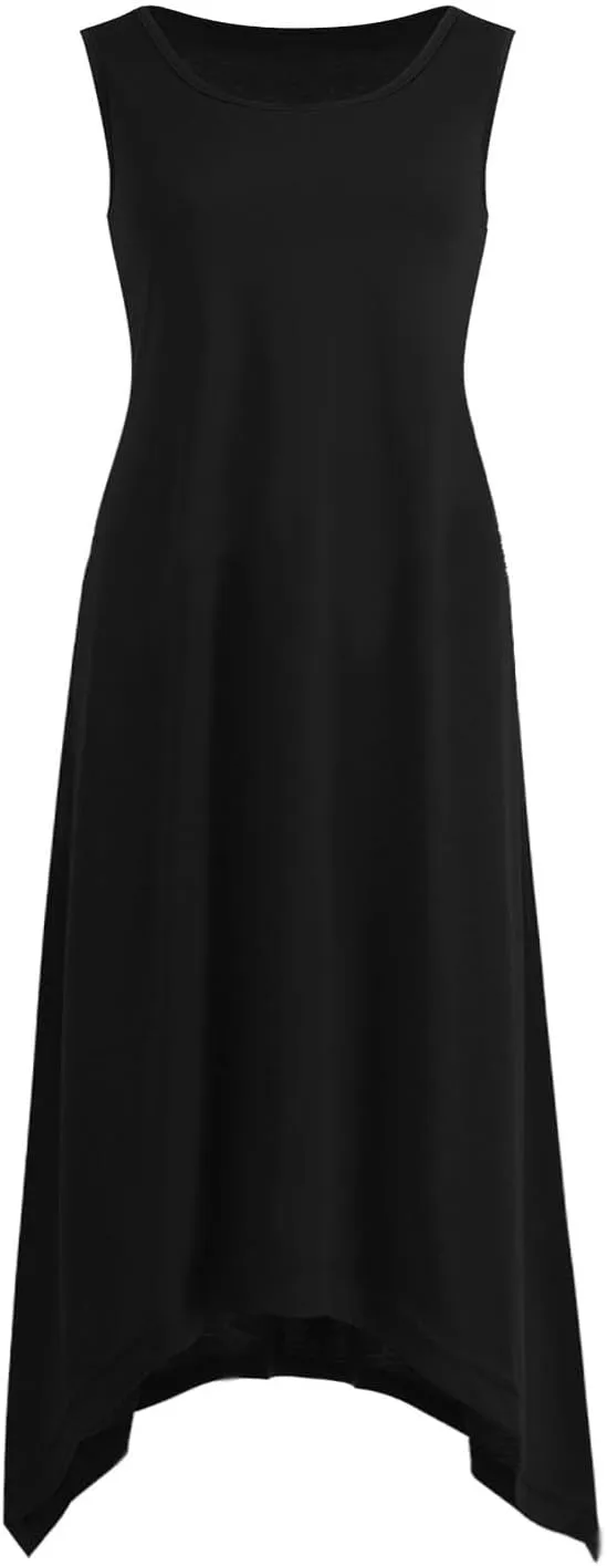 Summer Beach Dresses for Women 2024 Trendy Sleeveless Flowy Long Maxi Tank Dress Casual Loose Sundresses