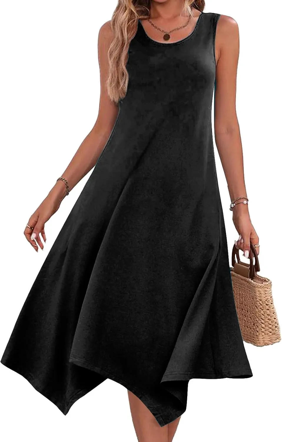 Summer Beach Dresses for Women 2024 Trendy Sleeveless Flowy Long Maxi Tank Dress Casual Loose Sundresses