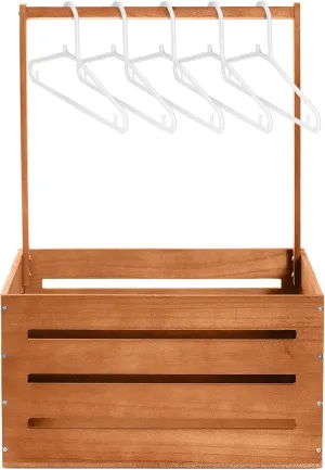 Suzile Wooden Baby Shower Crate Closet, Wood Hamper New Baby Gift Basket with Handle Gender Reveal Storage Box for Pregnancy New Parent(Claybank,Classic)