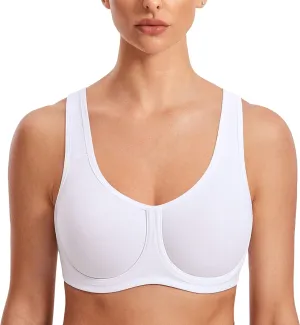 SYROKAN Women's Max Control Underwire Sports Bra High Impact Plus Size with Adjustable Straps