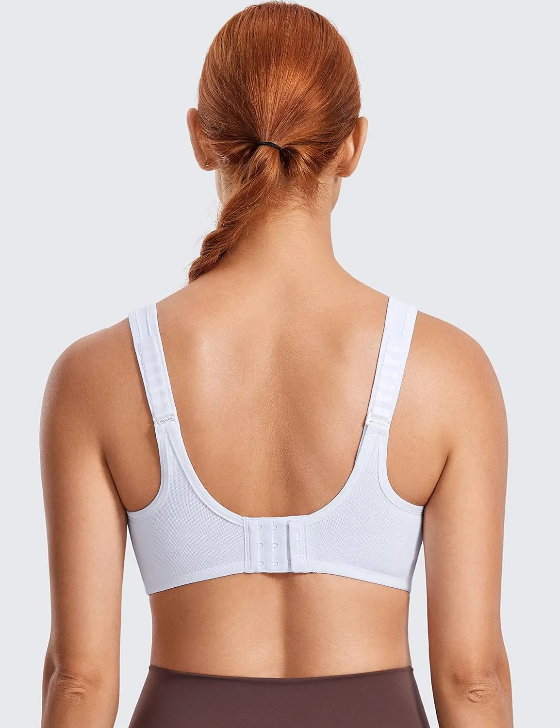 SYROKAN Women's Max Control Underwire Sports Bra High Impact Plus Size with Adjustable Straps