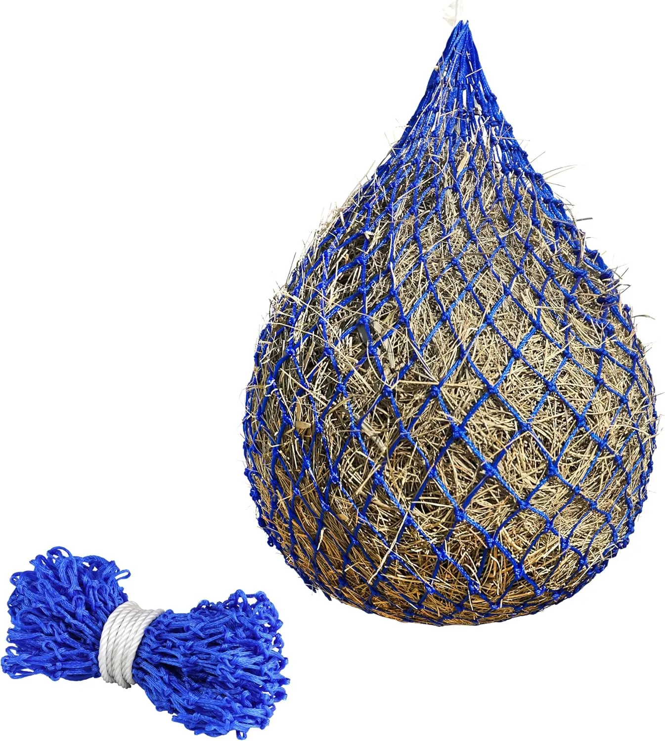 Tackmore Slow Feed Hay Net for Horses 40’’ Hay Bag Horse hay Feeder Net with 2’’ Holes Blue