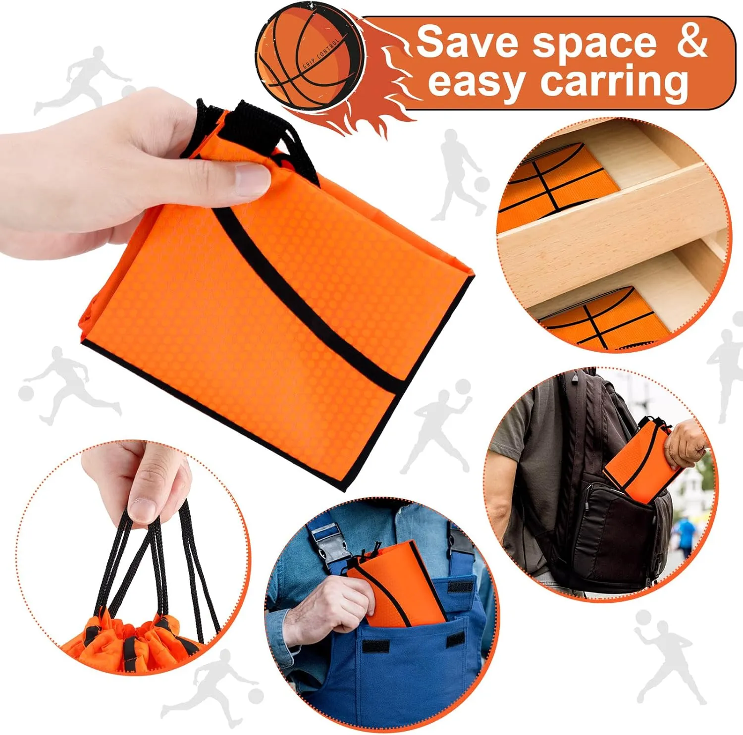 Tanlade 24 Pcs Sport Drawstring Bags Cinch Sack Candy Drawstring Bag Sport Party Goodie Favor Bags Supplies Gifts for Sports Party Men Women (Basketball,10 x 12 Inch)