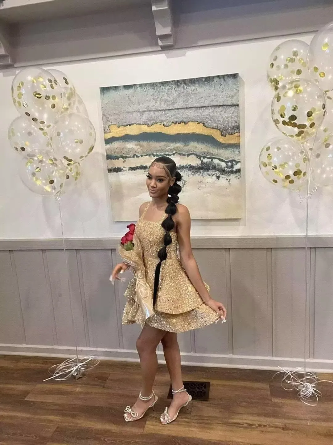 Teens Sequin Short Homecoming Dresses 16 Photo Shoot Tiered Cocktail Party Dress VS116