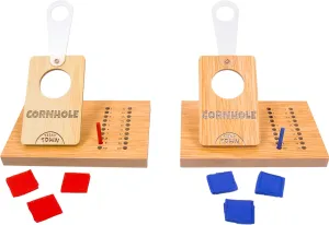 Teeny Town Cornhole Toss. Mini Cornhole Game. Tiny Novelty Challenge Games. Includes 2 Launch Pads   Targets, 6 Mini Bean Bags & 2 Scoring Pegs. 2 Player Games. Fun Travel Games. Party Games