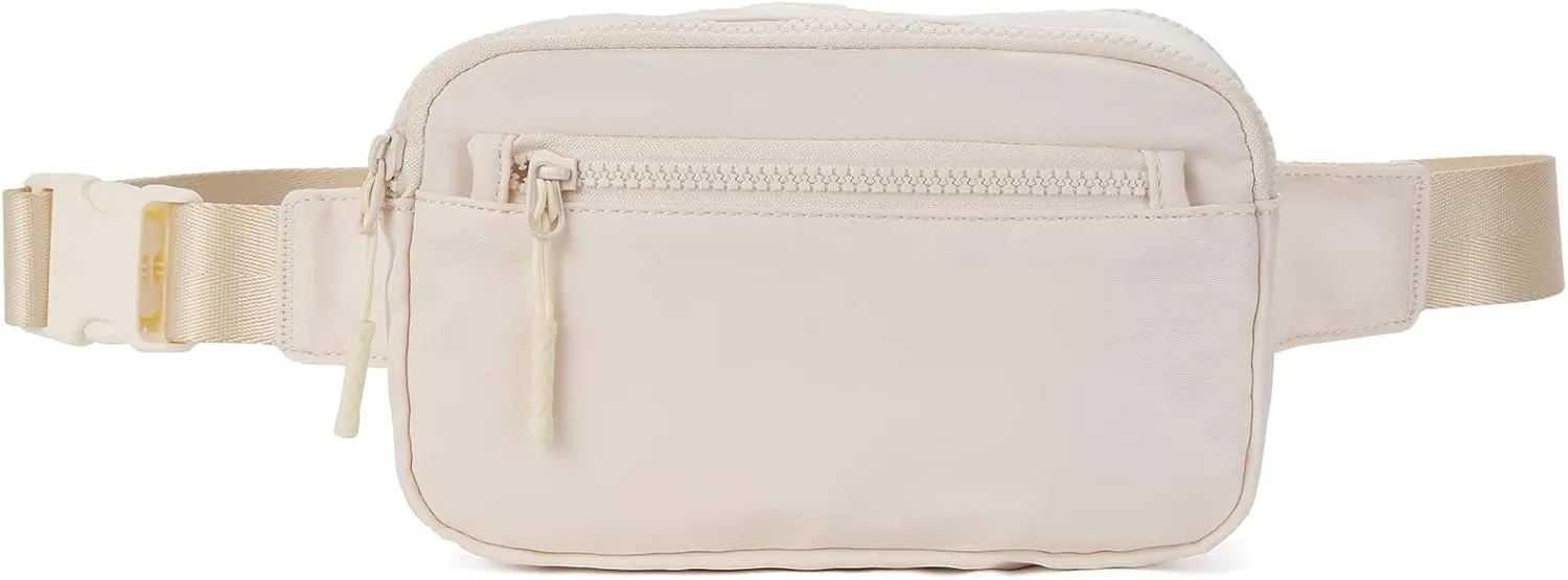 Telena Fanny Packs for Women Men Fashionable Cross Body Belt Bag with Adjustable Straps Beige