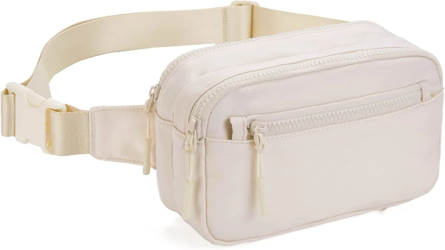 Telena Fanny Packs for Women Men Fashionable Cross Body Belt Bag with Adjustable Straps Beige