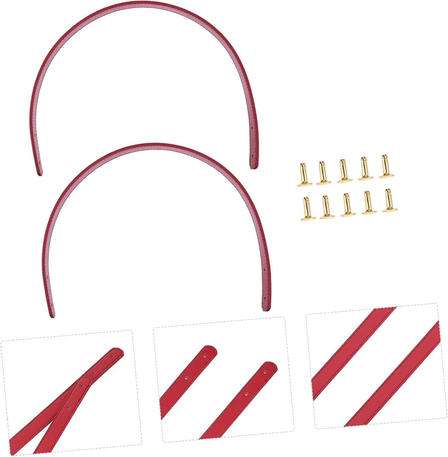 TEMPNAP Leather Handle Straps DIY Luggage Rivet Bag Accessories Shoulder Straps for Handbag Repair