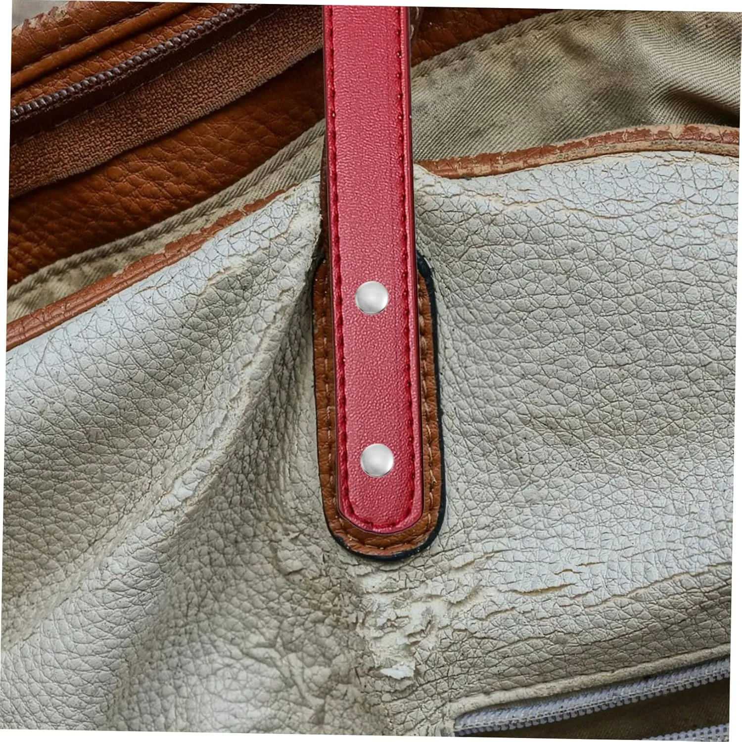 TEMPNAP Leather Handle Straps DIY Luggage Rivet Bag Accessories Shoulder Straps for Handbag Repair