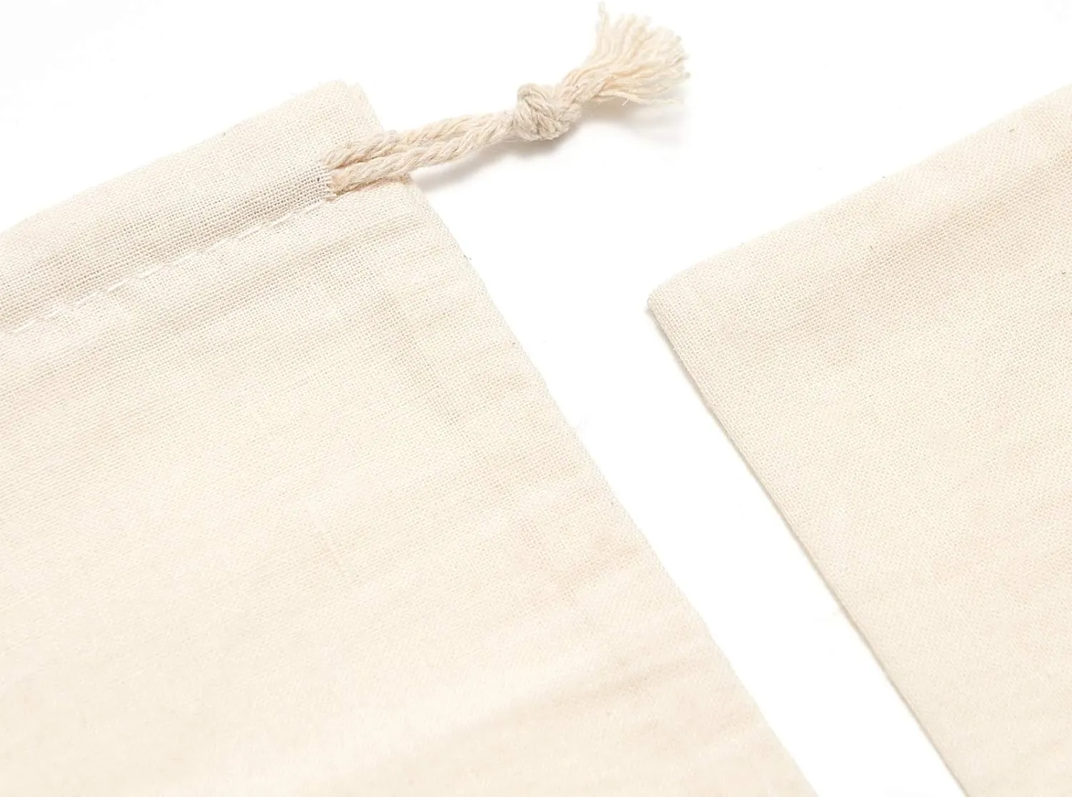 Tendwarm 50 Pieces 3x4 Inches Cotton Drawstring Bags Reusable Muslin Sachet Bag for Party Wedding Storage Home Supplies